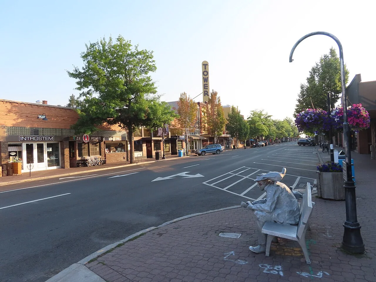 Downtown Bend, Oregon, photographed in August 2021
