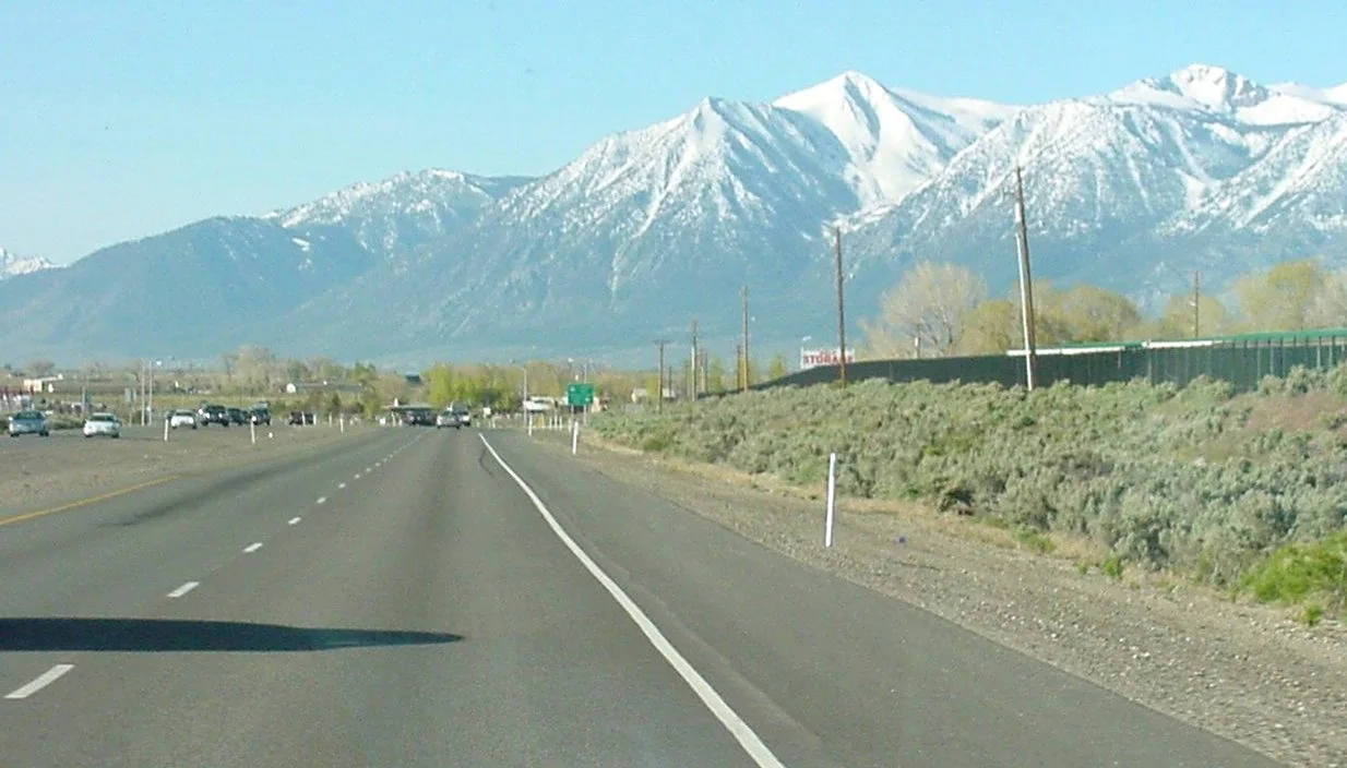 U.S. 395 in southern Carson City, looking toward the Sierra Nevada