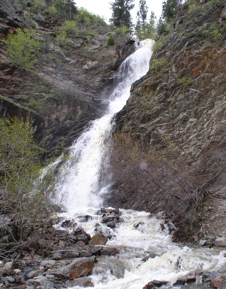 The waterfall at Rotary Park on Casper Mountain near Casper