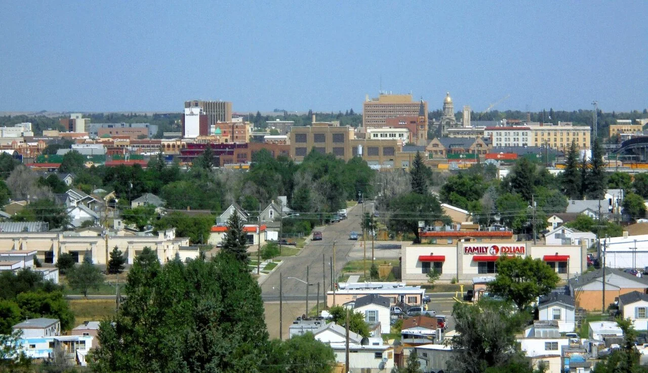 Downtown Cheyenne viewed from Interstate 80