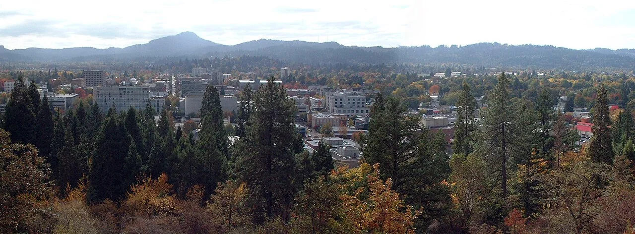 A panoramic view across Eugene, Oregon