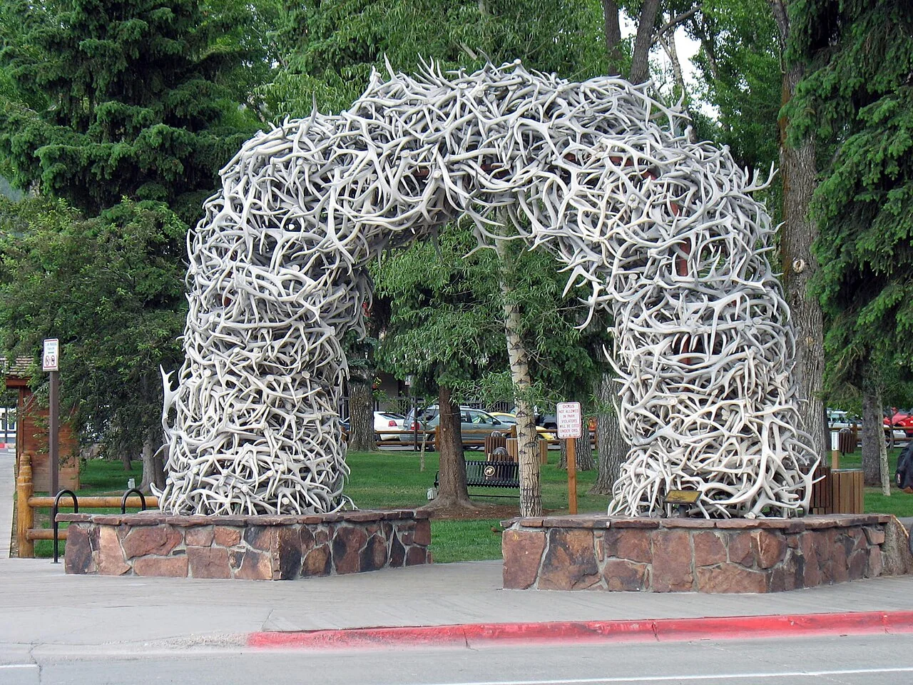 One of the elk-antler arches in Jackson, Wyoming