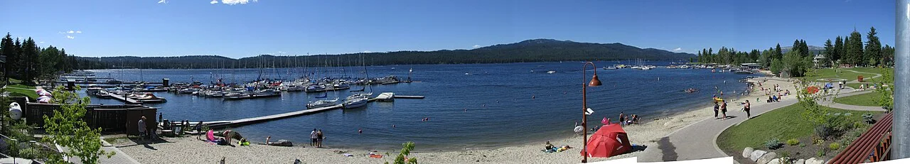 Payette Lake and its mountain setting near McCall