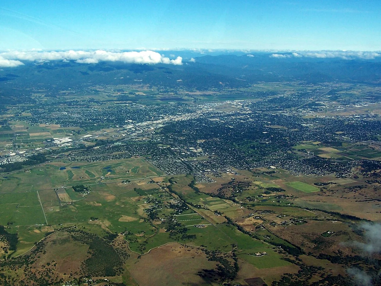 An aerial view of Medford in the Rogue Valley