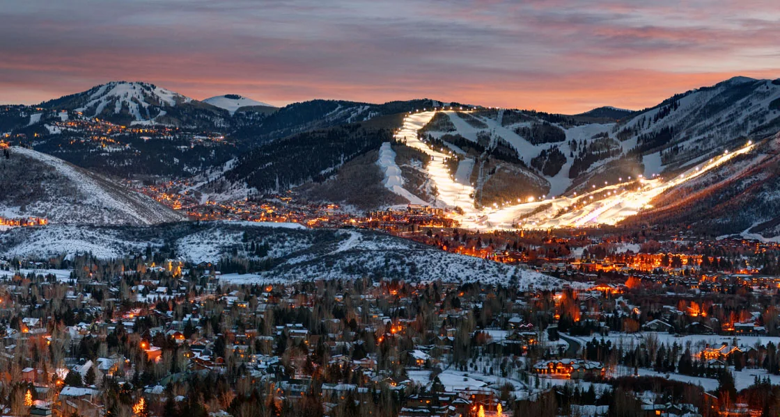 Park City and the surrounding mountain slopes