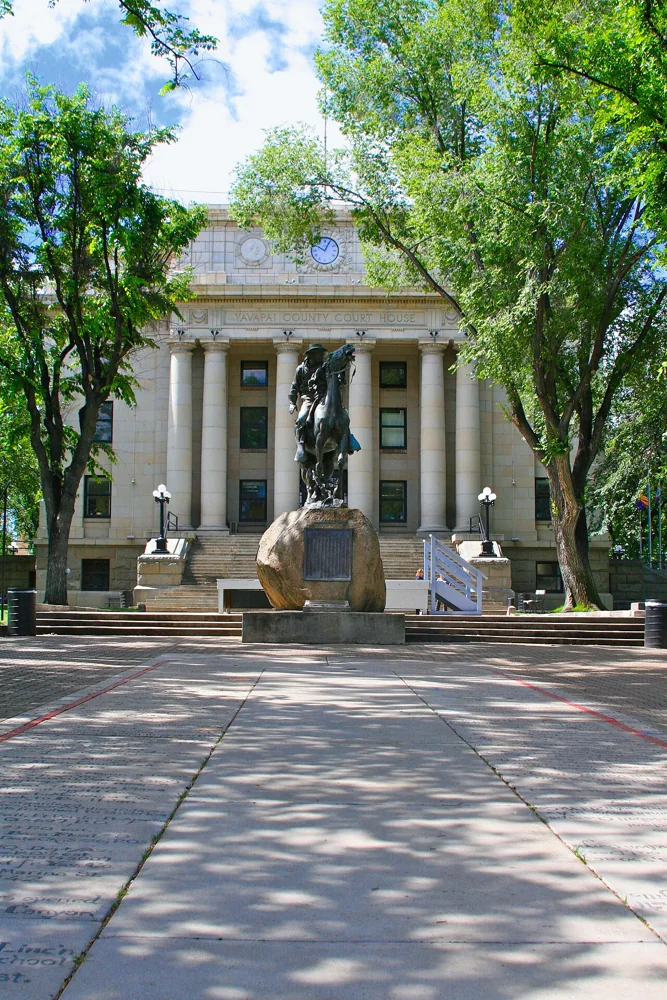 Prescott's courthouse plaza and the Buckey O'Neill monument