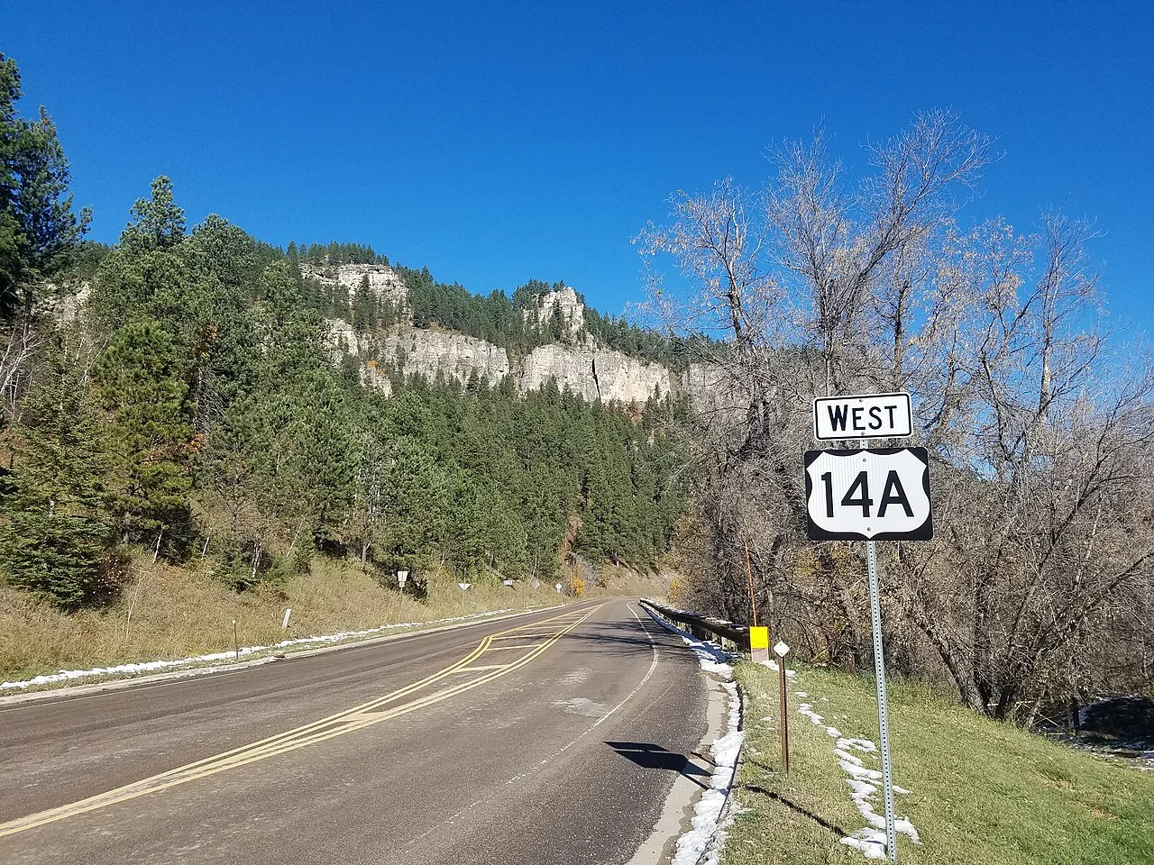 U.S. 14A through nearby Spearfish Canyon, photographed in October 2018